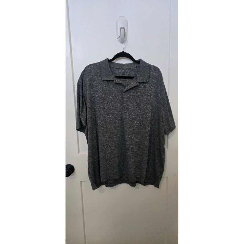 Haggar Mens Lightweight Polo Shirt 2XL Gray Heather Moisture-Wicking Performance